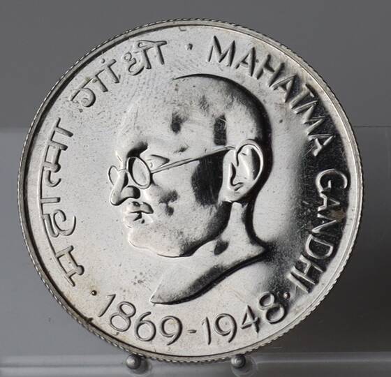 INDIEN 10 Rupees Silber 1969 Gandhi Bombay Mint