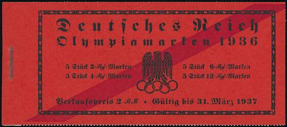 DR 1936 MiNr. MH 42.2.8 Olympische Spiele Berlin