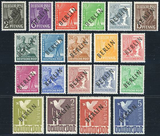 BERLIN 1948 MiNr. 1-20 mit 17 a