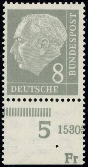 BRD 1954, MiNr. 182 x W DZ Druckerzeichen "Fr"