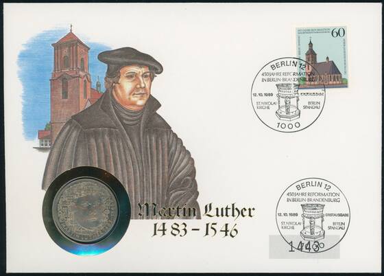 BRD 1983/1989 Numisbrief, Martin Luther 1483-1546