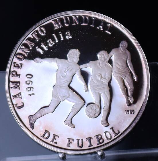 KARIBIK 5 Pesos 1989 Fußball-WM 1990 in Italien