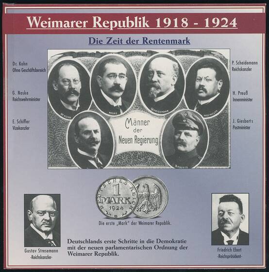 WEIMARER REPUBLIK 1918-1924 Set mit 6 Kursmünzen