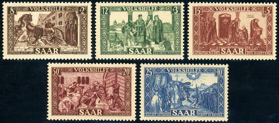 SAARLAND 1950 MiNr. 299-303