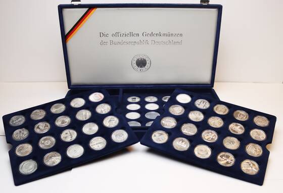BRD 2002-2011 komplette Sammlung 51 x 10 Euro-Silber-Gedenkmünzen