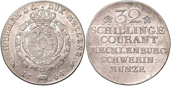 MECKLENBURG-SCHWERIN 32 Schilling 1764