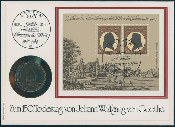 DDR 1982/1982 Numisbrief 150. Todestag Johann Wolfgang von Goethe