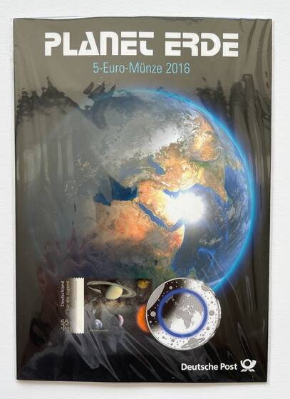 BRD 2016, 5 x 5 Euro Polymer Planet Erde