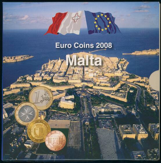 MALTA 2008 offizieller Euro-Kursmünzensatz Malta Post und Lombard Bank