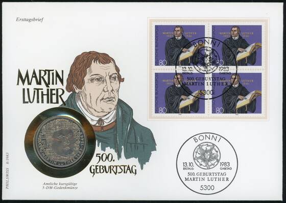 BRD 1983 Numisbrief Martin Luther