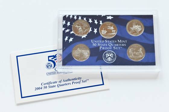 USA 2004 Proof Set 50 State Quarters 5 Münzen