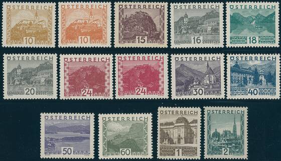 ÖSTERREICH 1929 MiNr. 498-511