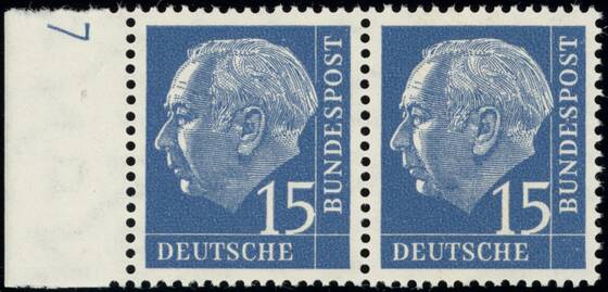 BRD 1954 MiNr. 184 x W DZ Druckerzeichen "7" positiv