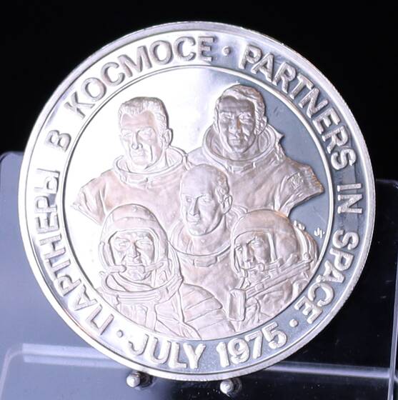 APOLLO-SOYUZ SPACE MISSION Sterlingsilber-Medaille