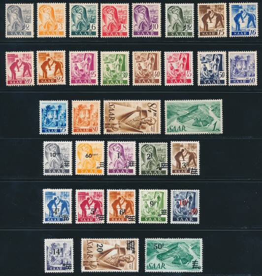 SAARLAND 1947 MiNr. 206-238