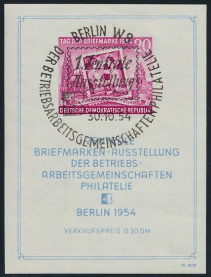 DDR 1954 Block 10 XII 