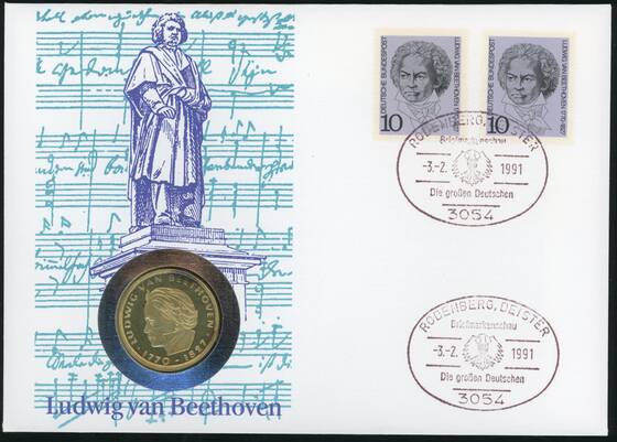 BRD 1970/1991 Numisbrief Ludwig van Beethoven