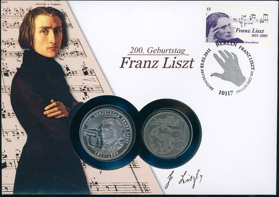 BRD 1985/2011 Numisbrief 200. Geburtstag Franz Liszt