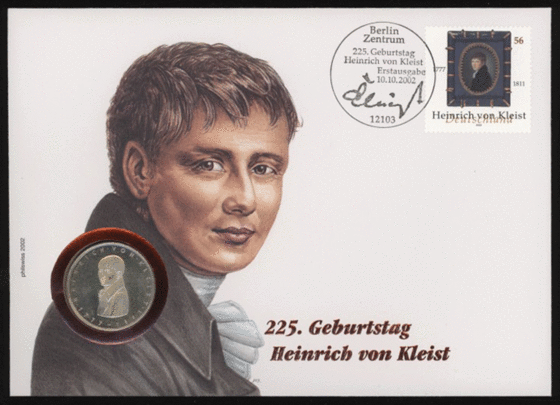 BRD 1977/2002 Numisbrief "225. Geburtstag Heinrich von Kleist"