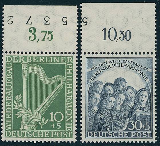 BERLIN 1950 MiNr. 72-73 Oberrand