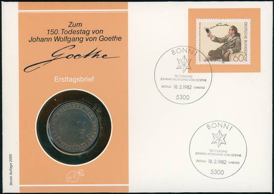 BRD 1982/1982 Numisbrief 150. Todestag Johann Wolfgang von Goethe