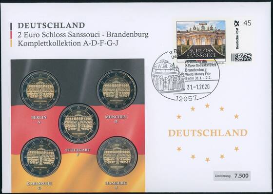 BRD 2020 Numisbrief Serie Bundesländer Brandenburg