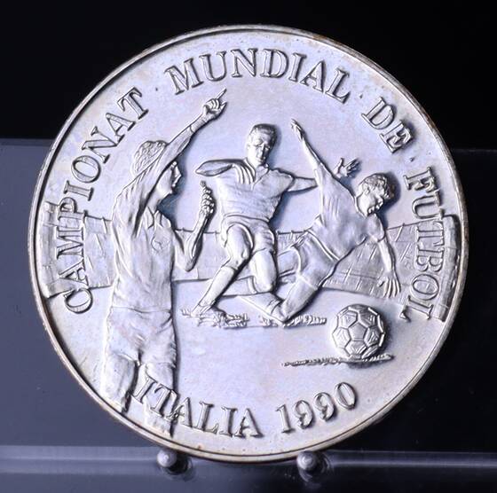 ANDORRA 10 Diners Silber 1989 Fußball-WM 1990 in Italien