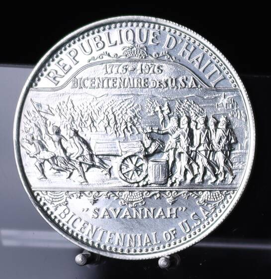 HAITI 25 Gourdes Silber 1974 PP 200 Jahre USA