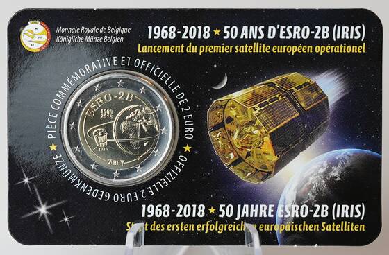 BELGIEN 2 Euro 2018 Satellitenmission Esro Coincard