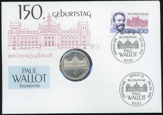 BRD 1971/1991 Numisbrief Paul Wallot