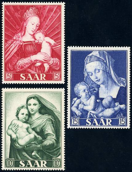 SAARLAND 1954 MiNr. 351-353