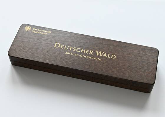 20 EURO GOLD, Buchenholzbox Deutscher Wald