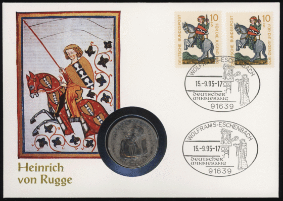 BRD 1980/1995 Numisbrief "Heinrich von Rugge"