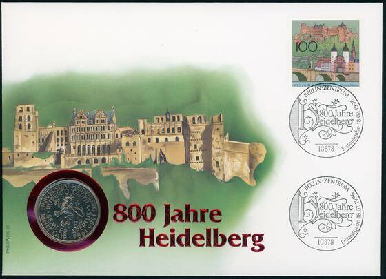 BRD 1986/1996 Numisbrief 800 Jahre Heidelberg