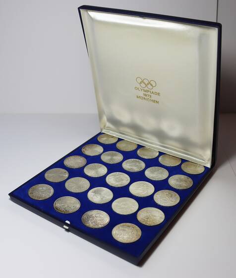 BRD 1972 24 x 10 DM Silber Olympische Spiele