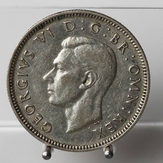 GROSSBRITANNIEN, 1 Shilling, Silber aus 1937-1946, schottischer Löwe