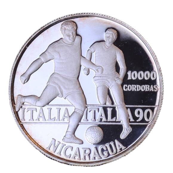 NICARAGUA 10000 Cordobas 1990 Fußball-WM 1990 in Italien