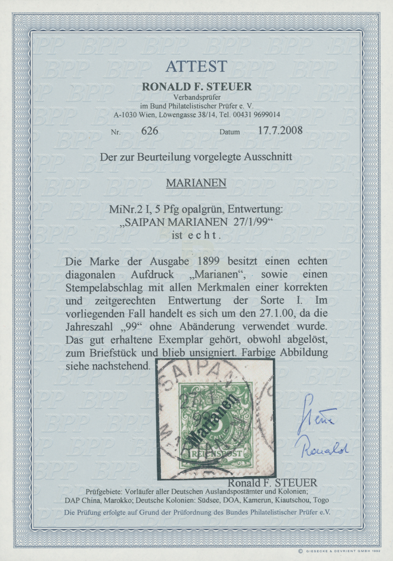 MARIANEN 1899 MiNr. 2 I Stempelsorte I