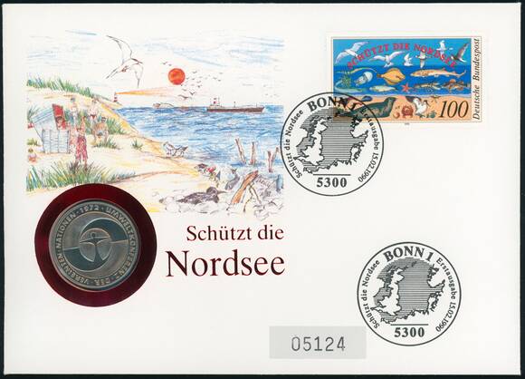 BRD 1982/1990 Numisbrief 'Schützt die Nordsee' BRD 1982/1990 Numisbrief 'Schützt die Nordsee'