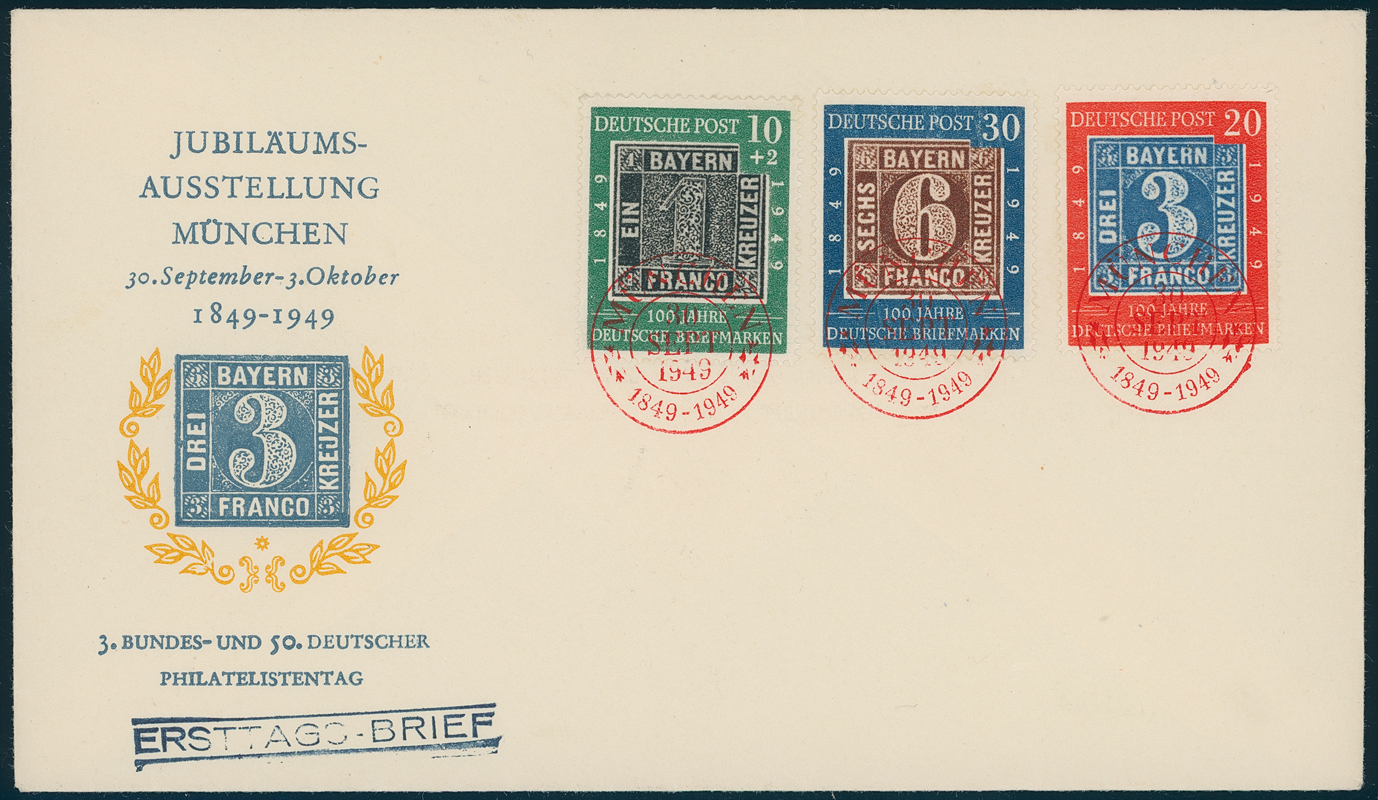 BRD 1949 MiNr. 113-115 FDC