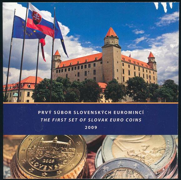 SLOWAKEI 2009 amtlicher Euro-Kursmünzsatz mit Sterlingsilber-Medaille SLOWAKEI 2009 amtlicher Euro-Kursmünzsatz mit Sterlingsilber-Medaille