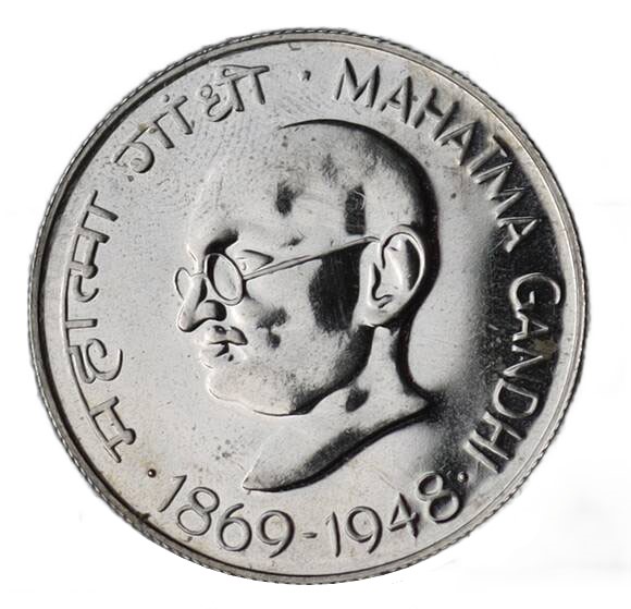 INDIEN 10 Rupees Silber 1969 Gandhi Bombay Mint