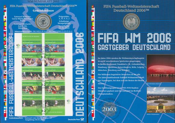 NUMISBLATT WM-Numisblatt 2003 Deutsche Post