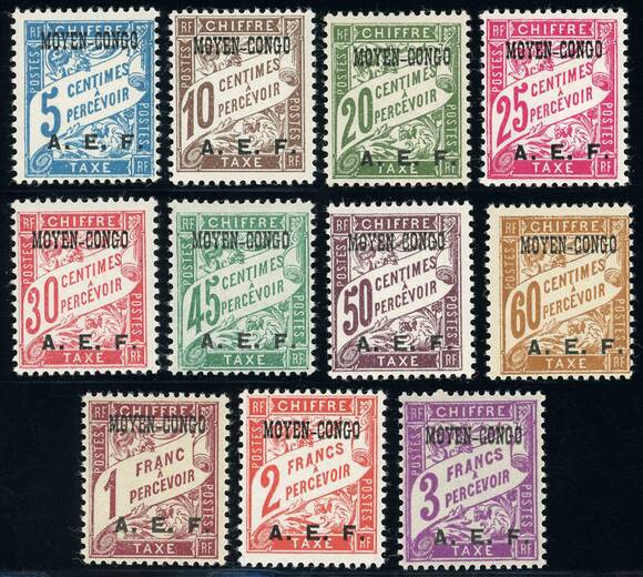 MITTELKONGO 1928 PORTO MiNr. 1-11