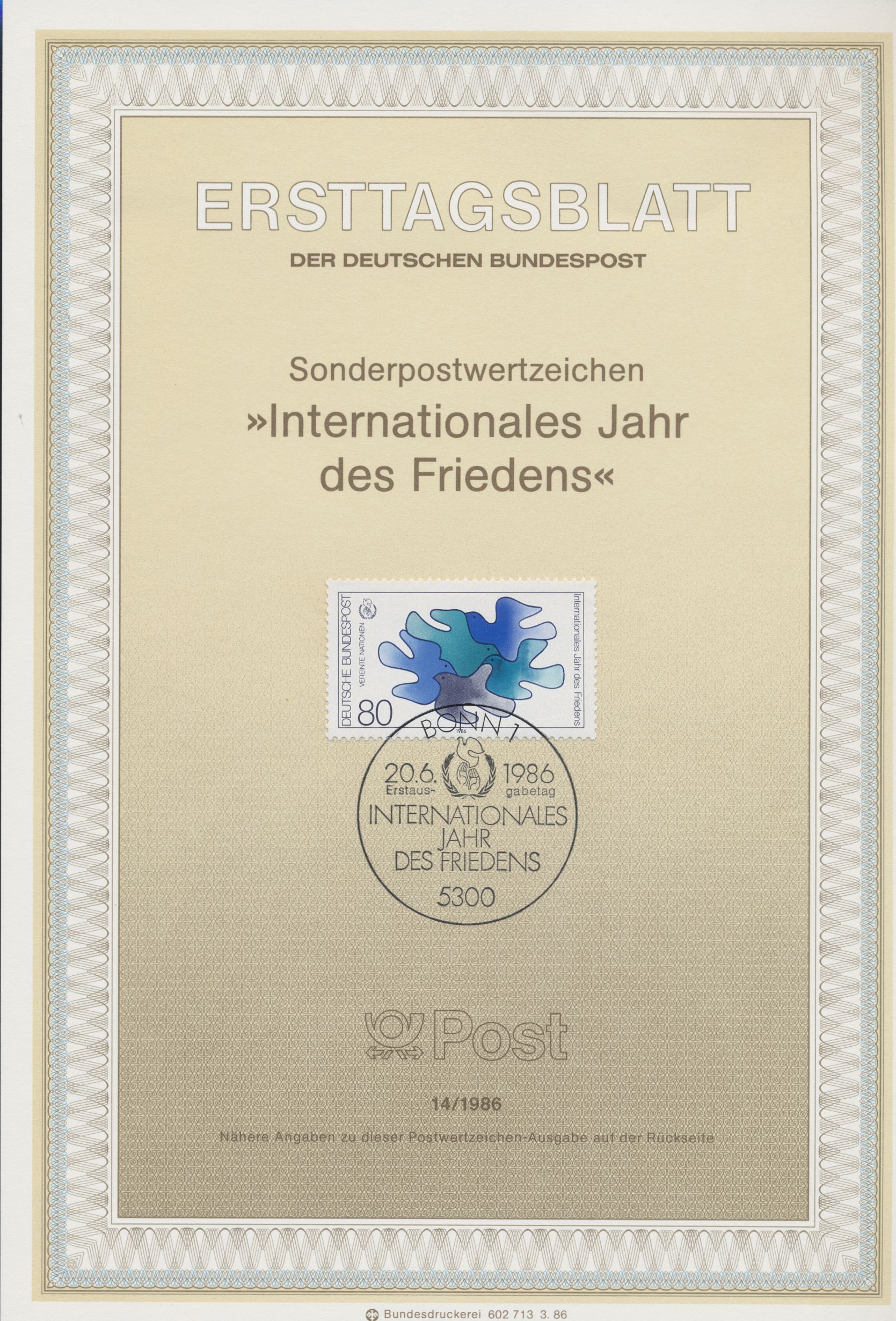 BRD Ersttagsblätter Jahrgang 1986
