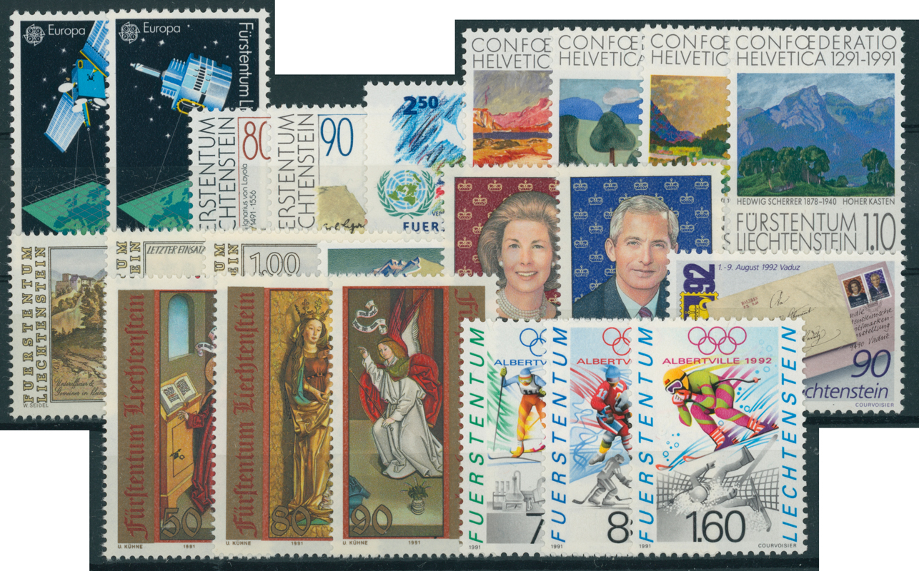 LIECHTENSTEIN Jahrgang 1991 komplett
