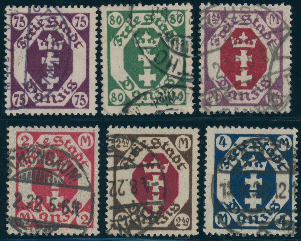 DANZIG 1922 MiNr. 93-98