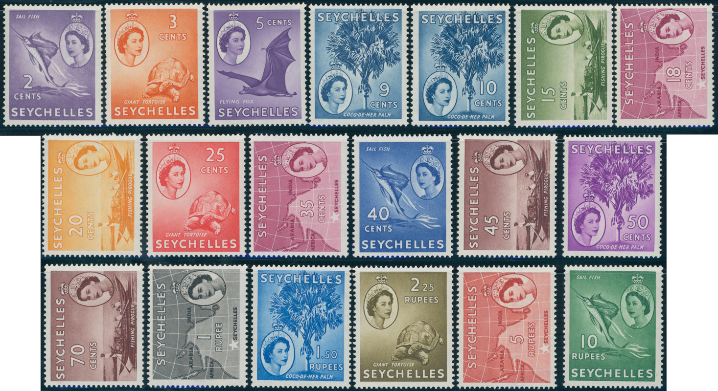 SEYCHELLEN 1952 MiNr. 170-188