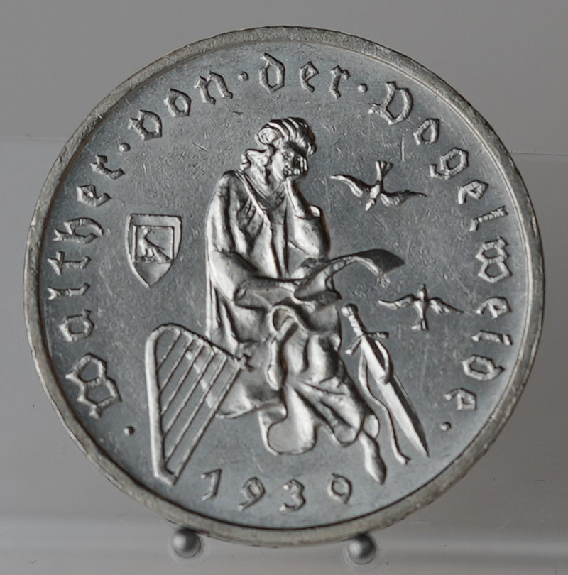 WEIMAR 3 Reichsmark 1930 A, Walther von der Vogelweide, Jaeger 344