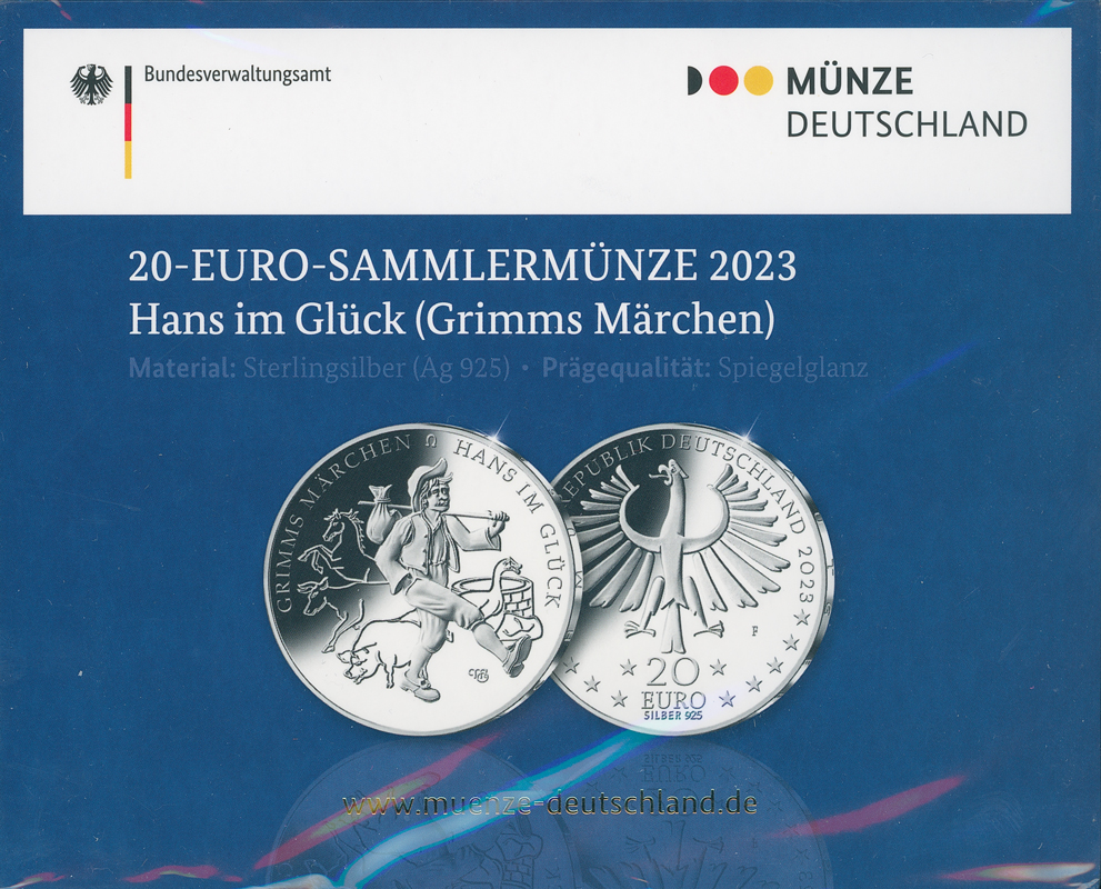BRD 20 Euro 2023 F Hans im Glück PP